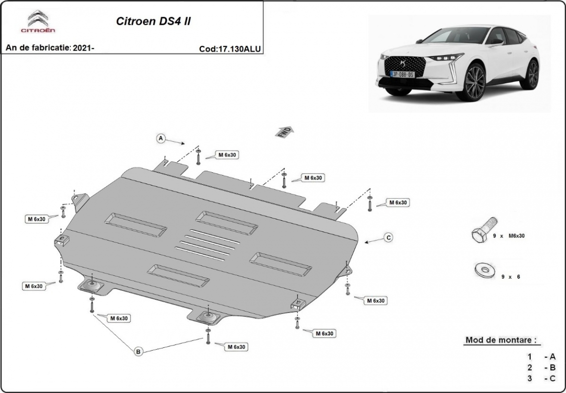 Skid plate Aluminium Engine+ | Citroën DS4 II (2021-2026) - 3