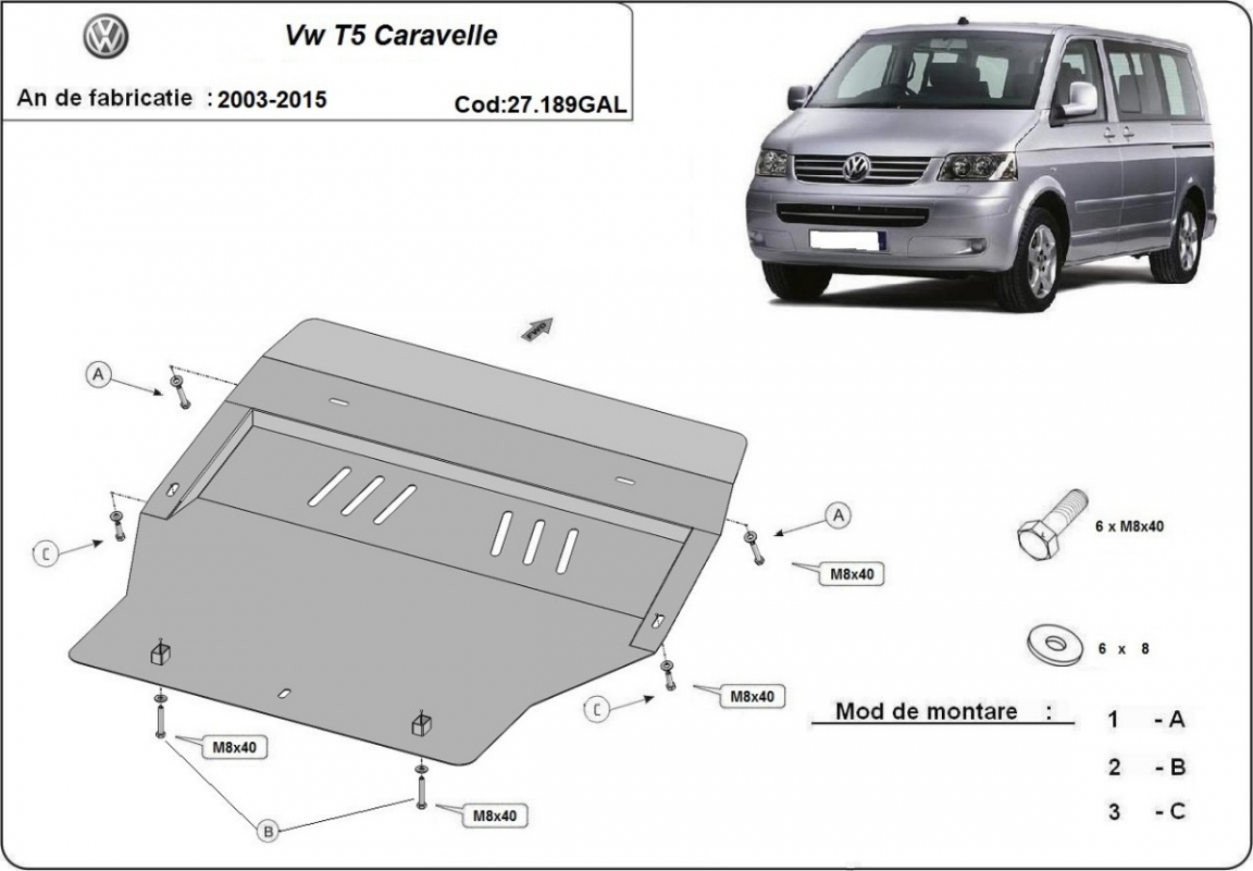Skid plate Steel Engine+ | VW Transporter T5 Caravelle (2003-2015) - 3