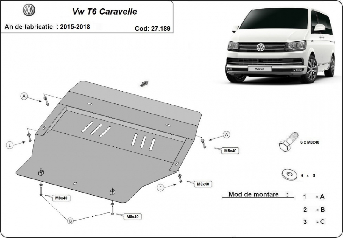 Skid plate Steel Engine+ | VW Transporter T6 Caravelle (2015-2026) - 3