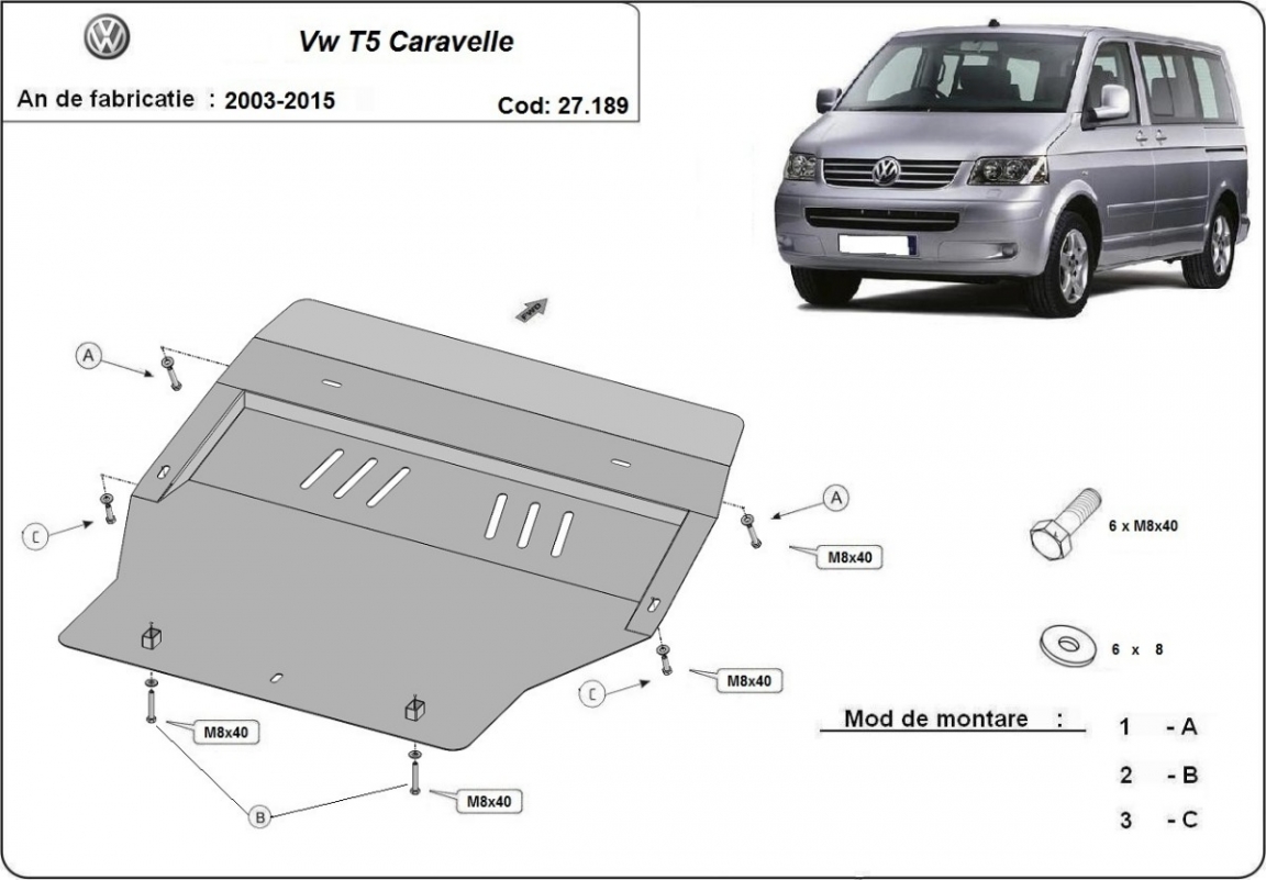 Skid plate Steel Engine+ | VW T5 Caravelle (2003-2015) - 3
