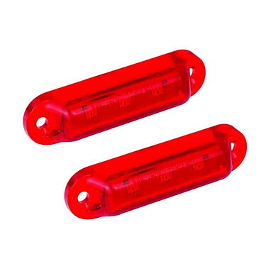 LED markeringslys rød 12V (sett med 2)