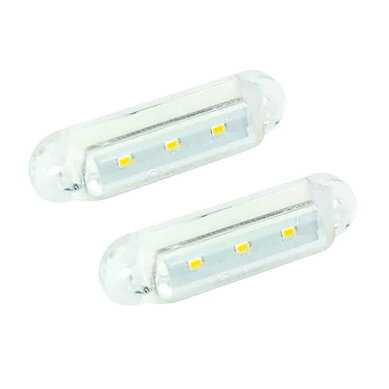 LED markeringslys hvit 12V (sett med 2)