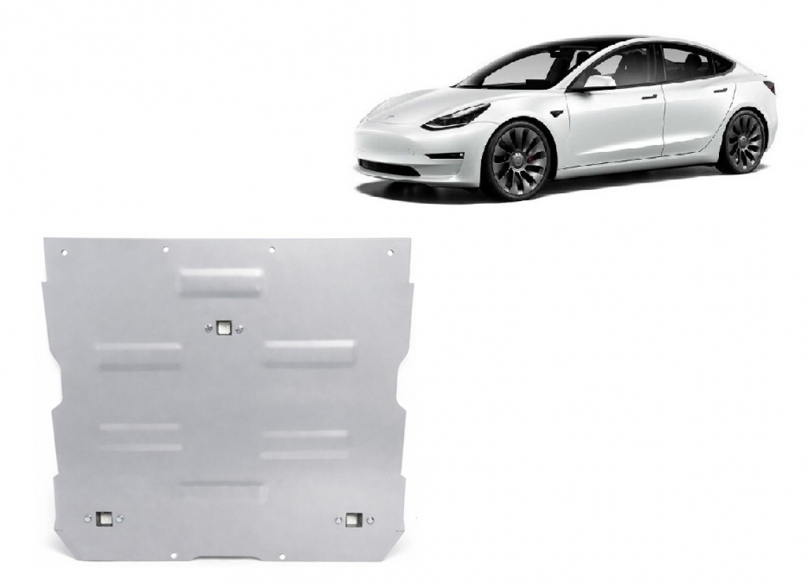 Bundplade Aluminium Forreste elMotor | Tesla Model 3 AWD (2017-2026) - 2