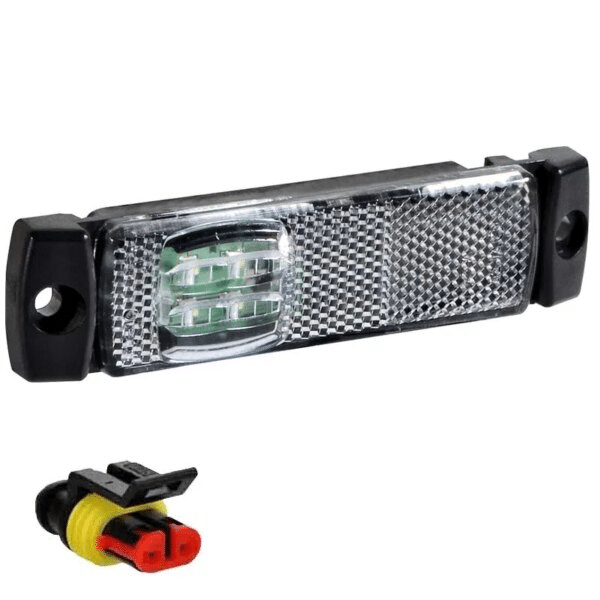 LED markeringslys hvit 12/36V 0.5m kabel + SuperSeals