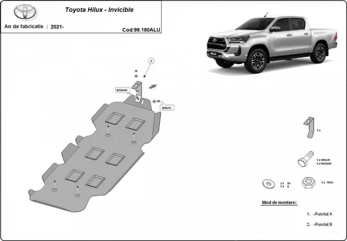 Bunnplate Aluminium Drivstofftank | Toyota Hilux Invincible (2021-2026) - 3