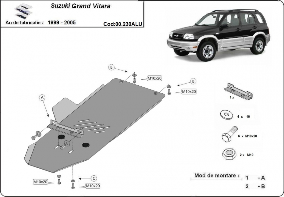 Bunnplate Aluminium Girkasse | Suzuki Grand Vitara (1999-2005) - 3