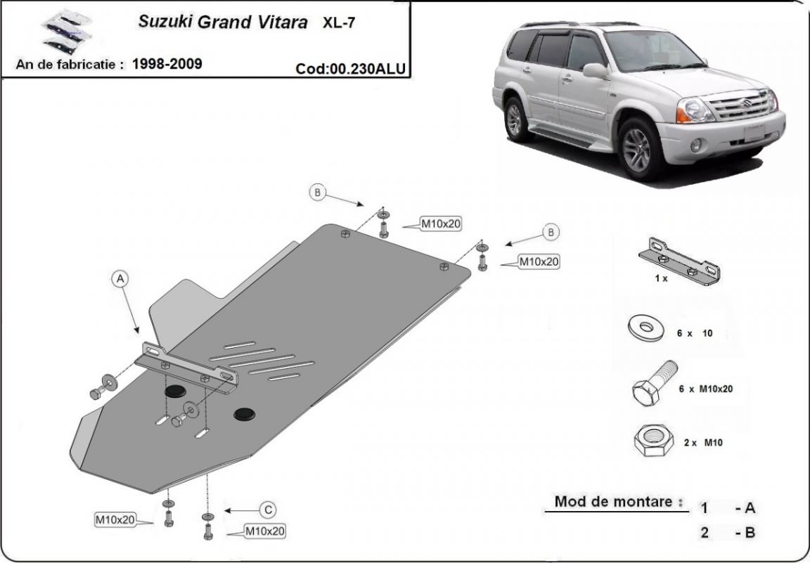 Bundplade Aluminium Gearkasse | Suzuki Grand Vitara XL7 (1998-2009) - 3