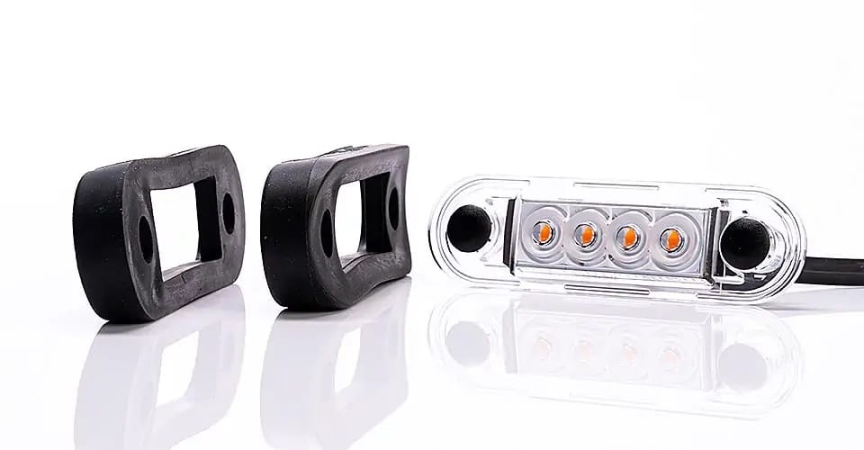 LED marker lights flush mounting amber 12-24v 5m cable - 9