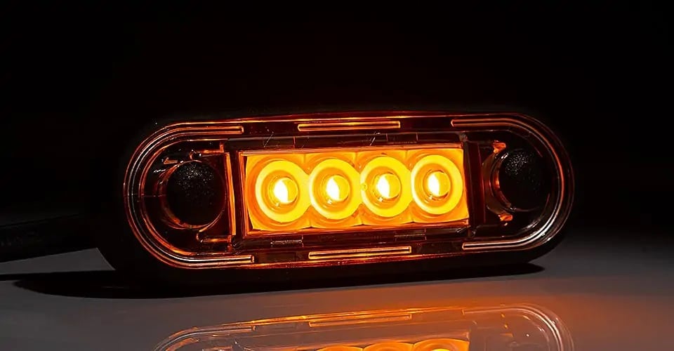 LED marker lights flush mounting amber 12-24v 5m cable