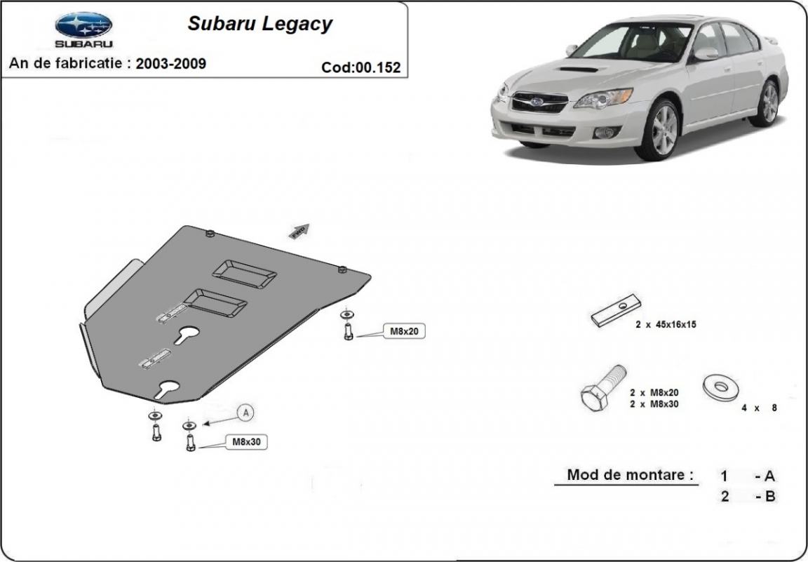 Bunnplate Stål Girkasse | Subaru Legacy (2003-2009) - 3
