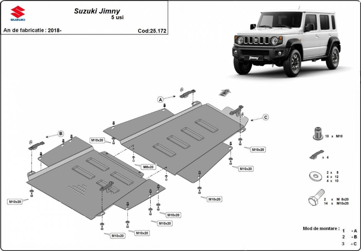 Pohjapanssari Teräs Gearbox | Suzuki Jimny - 5-ovinen malli (2018-2026) - 3