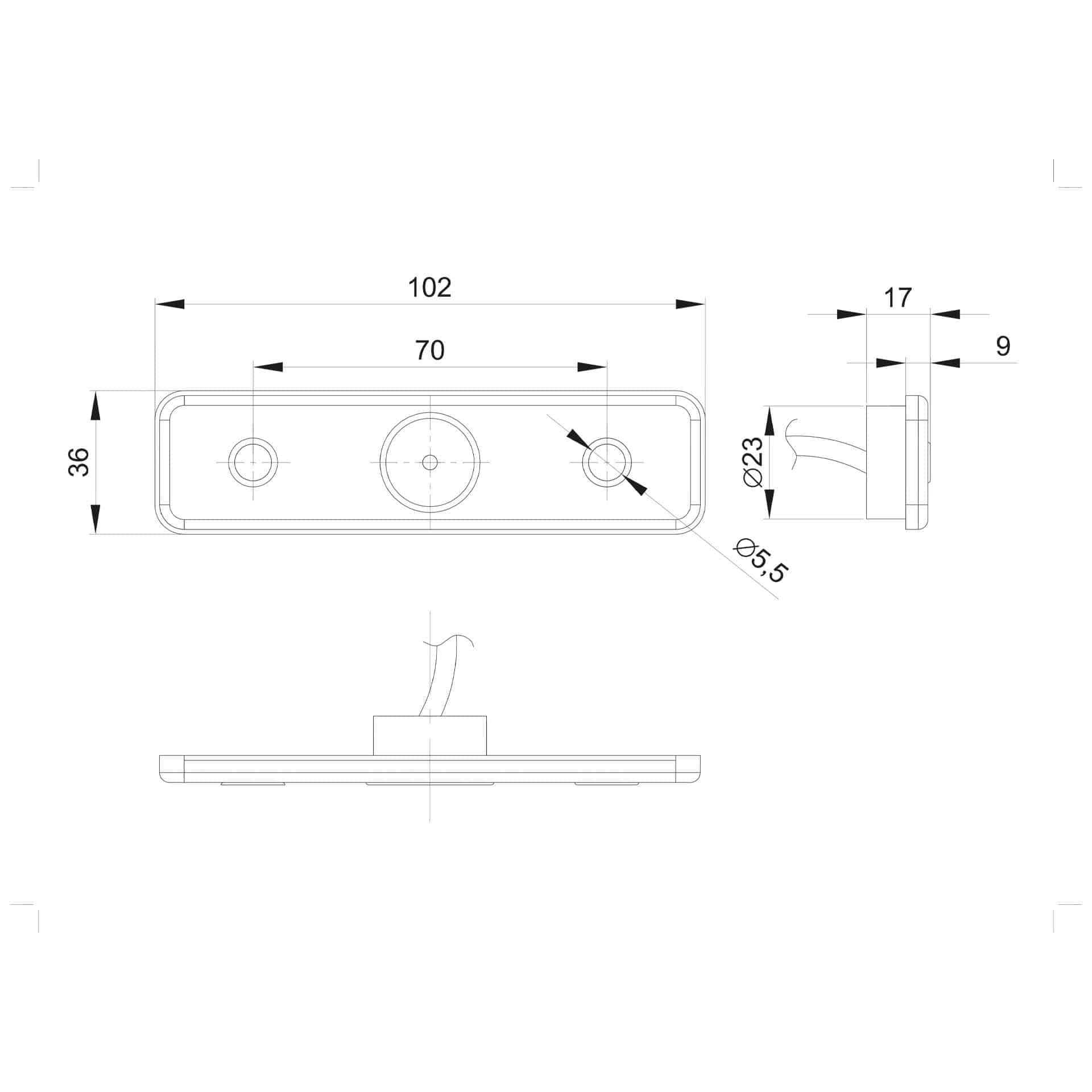 LED markeringslys rav | 12-24v | 50cm kabel - 4