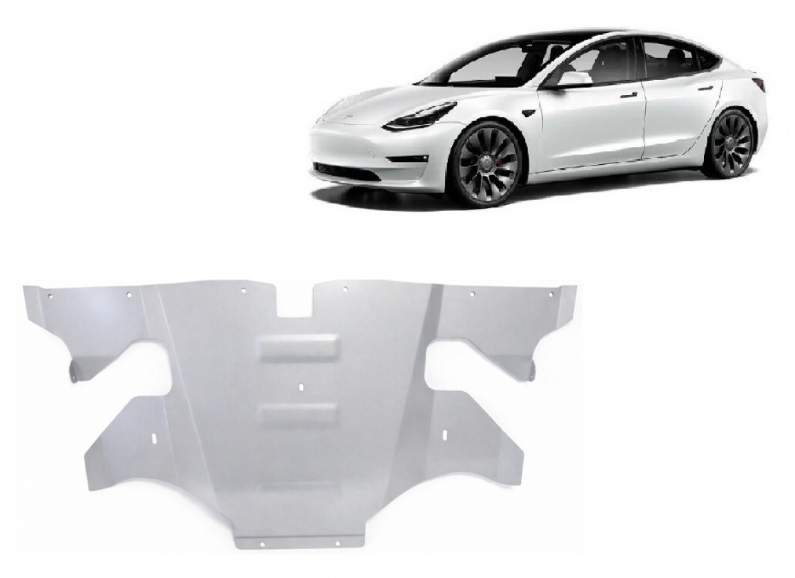 Hasplåt Aluminium Bakre elMotor | Tesla Model 3 AWD (2017-2026) - 2