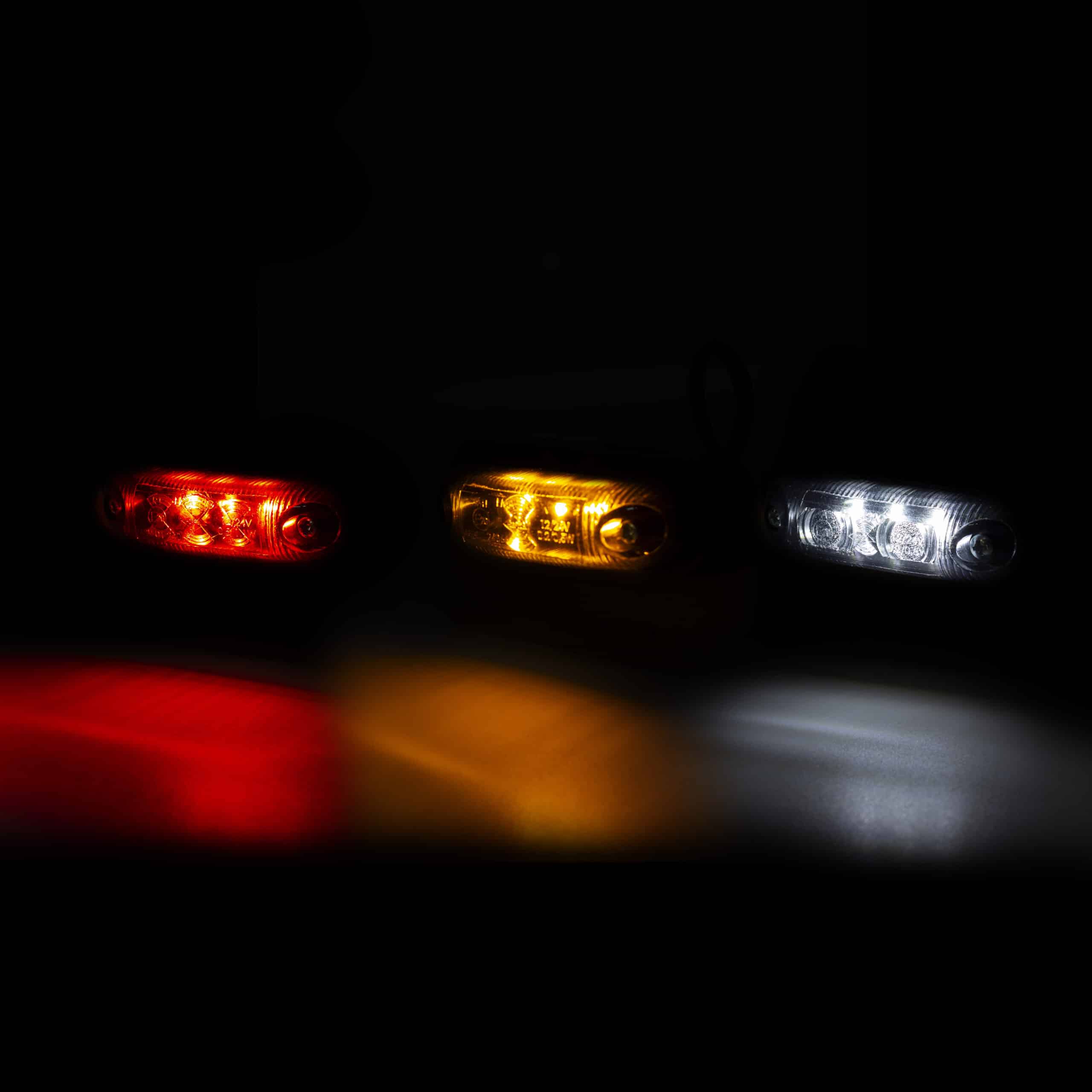 LED dark marker light amber incl. bracket 12-24v 50cm cable - 3