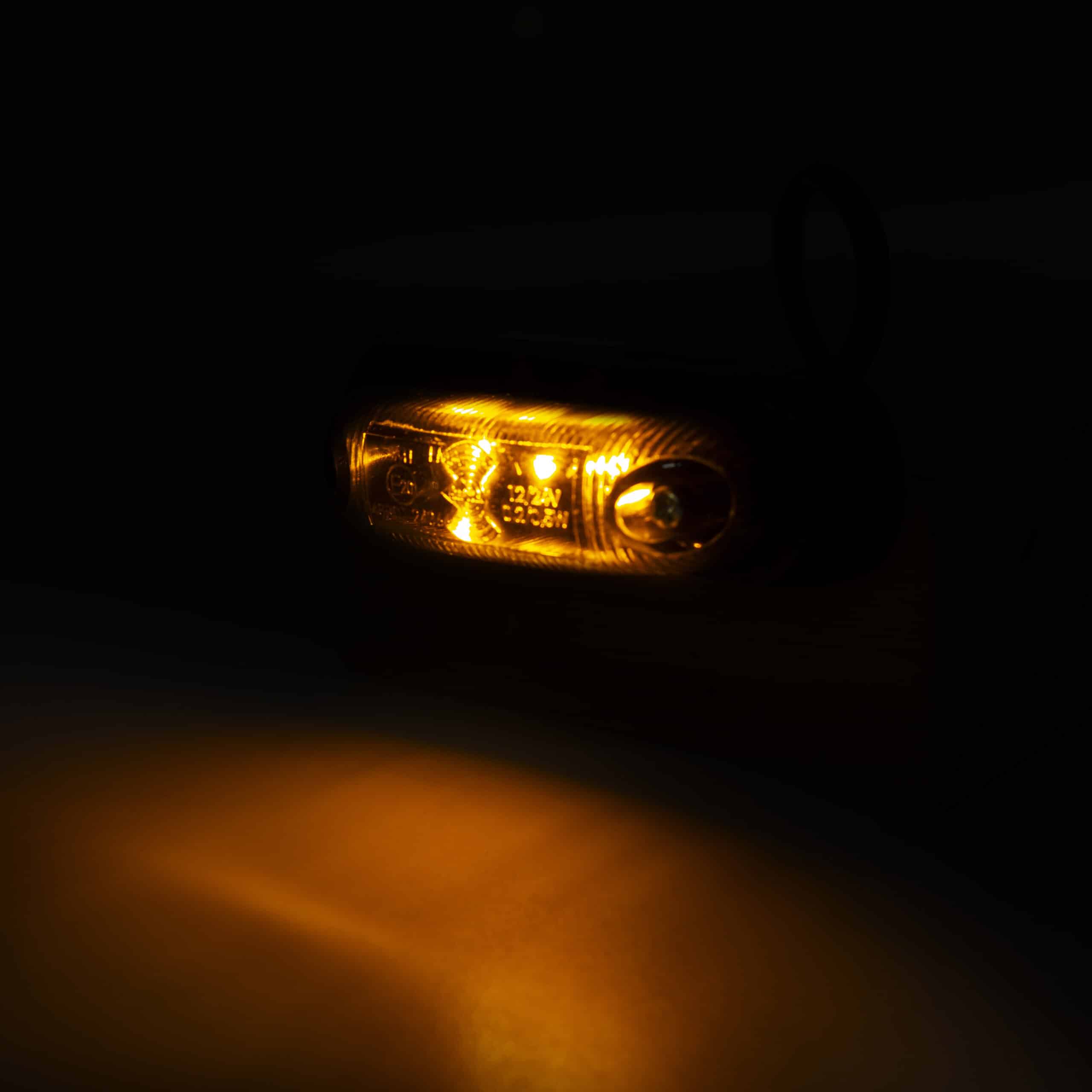 LED dark marker light amber incl. bracket 12-24v 50cm cable - 2