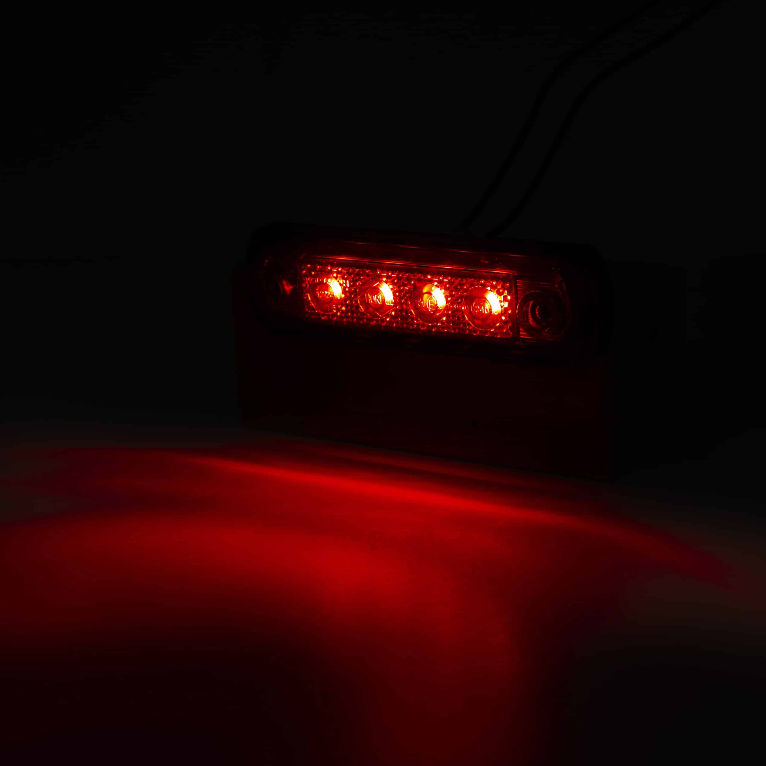 LED mørke markeringslys rød 12-24v 50cm kabel - 3