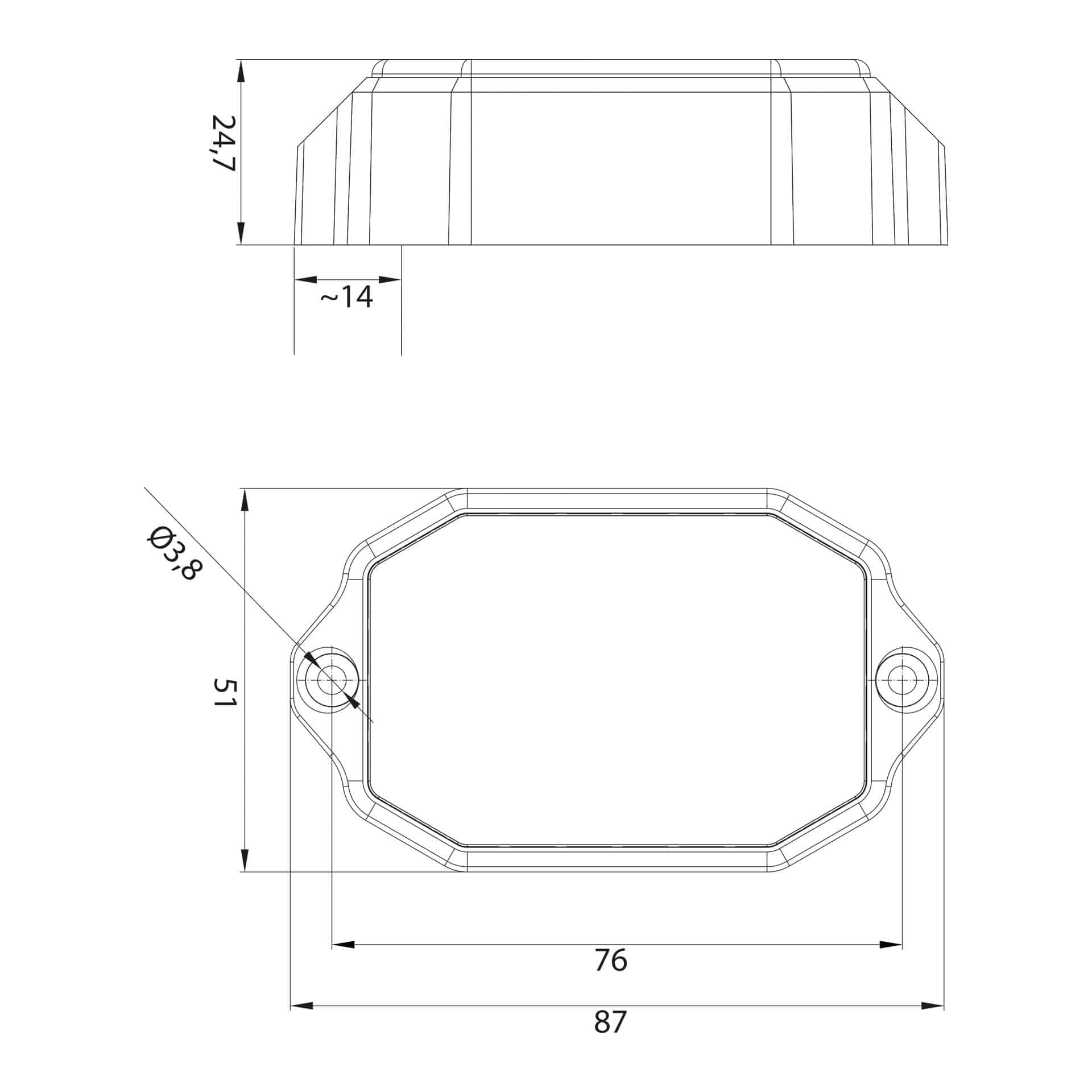 LED markeringslys hvid 12-24v, 0,75mm2 stik - 5