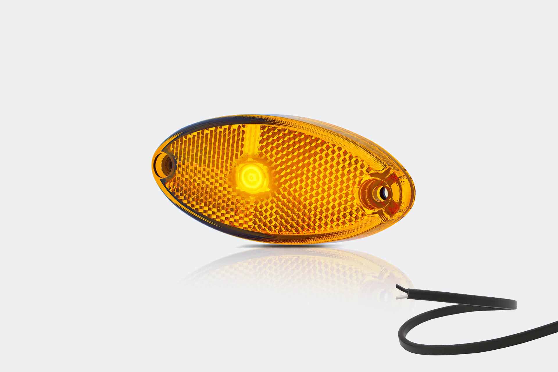 LED positionsljus oval bärnsten | 12-24v | 50cm kabel