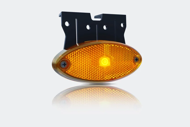 LED markeringslys oval rav med brakett | 12-24v | 0.75mm.2 kontakt