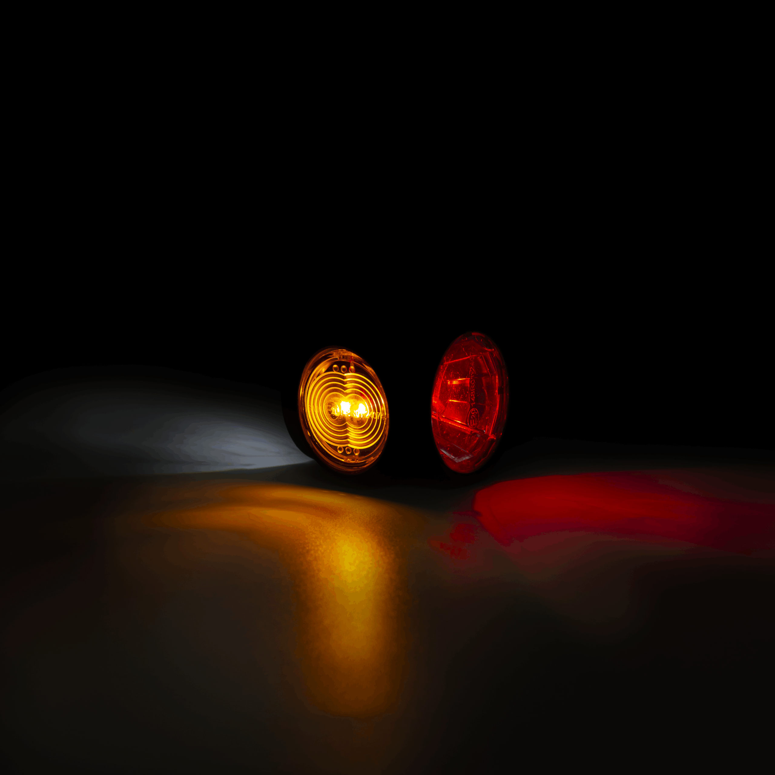 LED mørk side markeringslys, højre rød-hvid-amber 12-24v 60cm kabel - 4