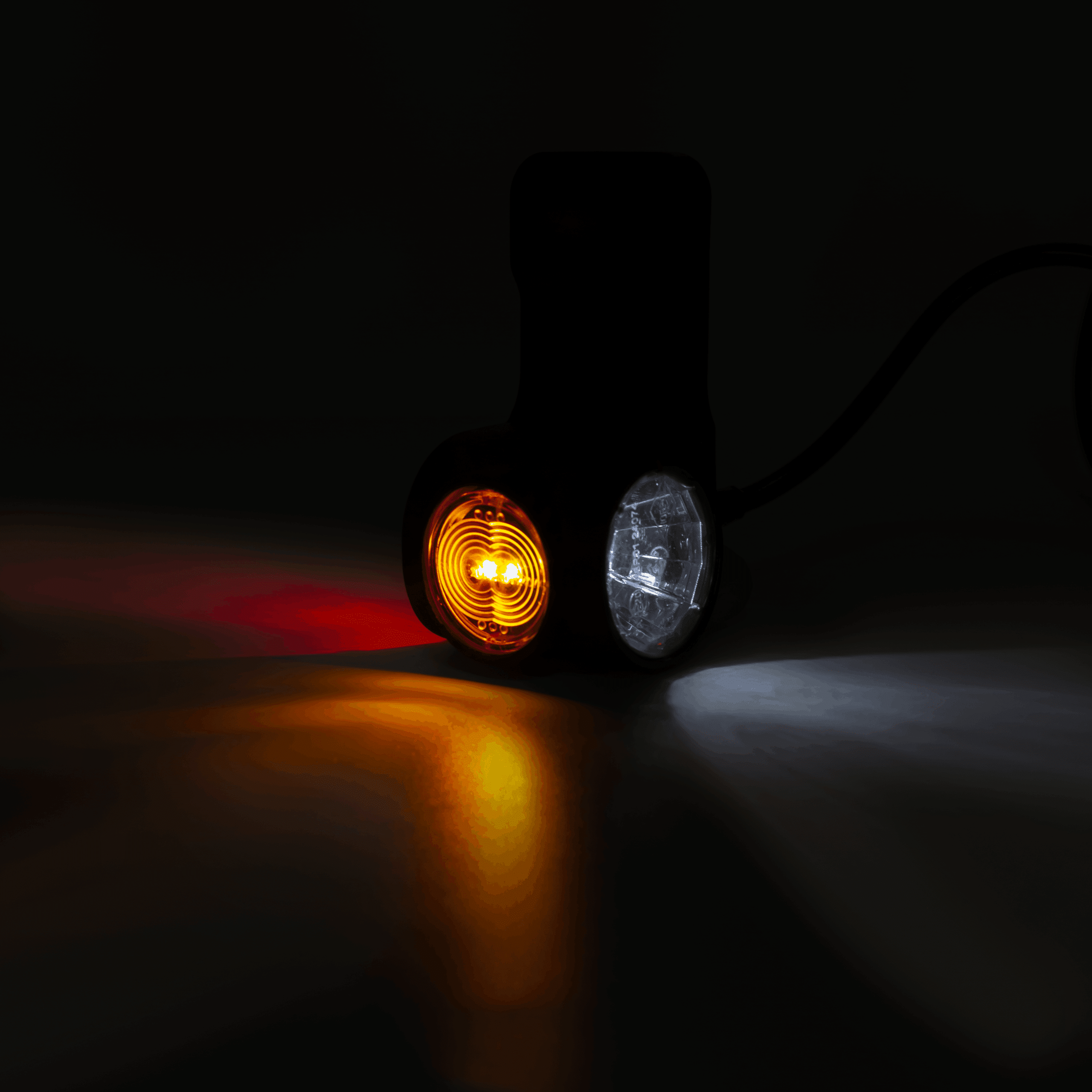 LED mørk side markeringslys, højre rød-hvid-amber 12-24v 60cm kabel - 3