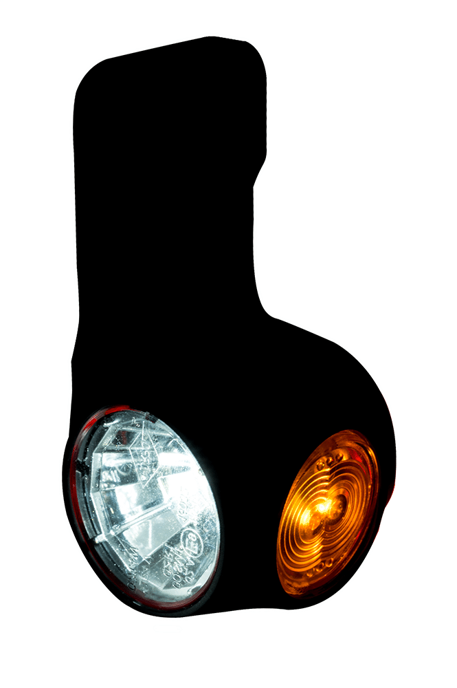 LED pimeän puolen merkkivalot vasen punainen-valkoinen-meripihka 12-24v 60cm kaapelit