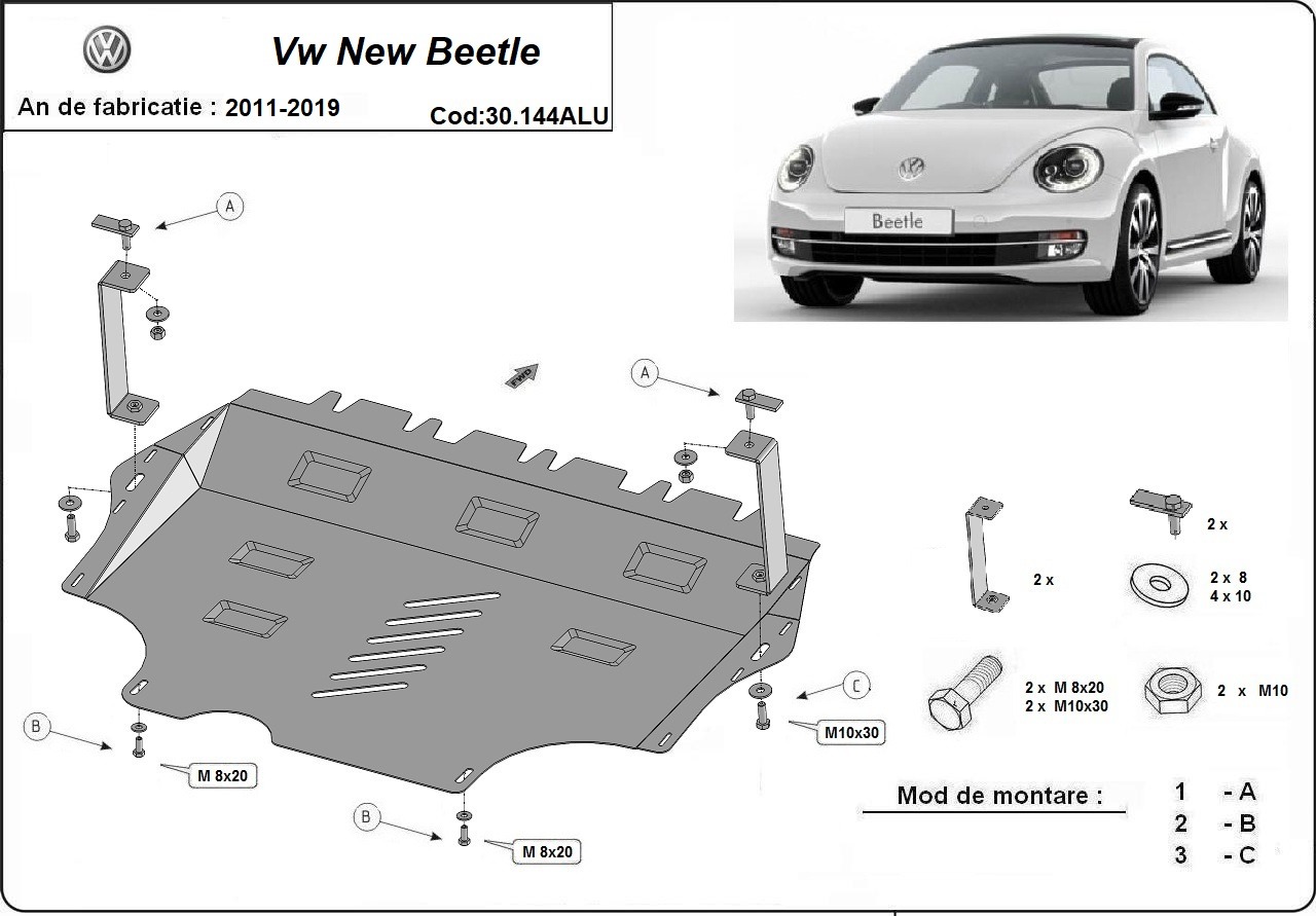 Protector inferior de aluminio Motor+ | VW New Beetle (2011-2017)