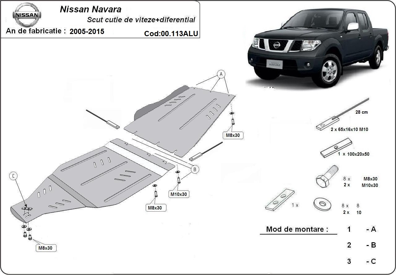 Skid plate Aluminium Gearbox | Nissan Navara (2005-2015) - 3