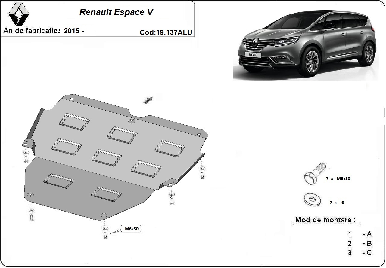 Bunnplate Aluminium Motor+ | Renault Espace (2015-2026) - 3