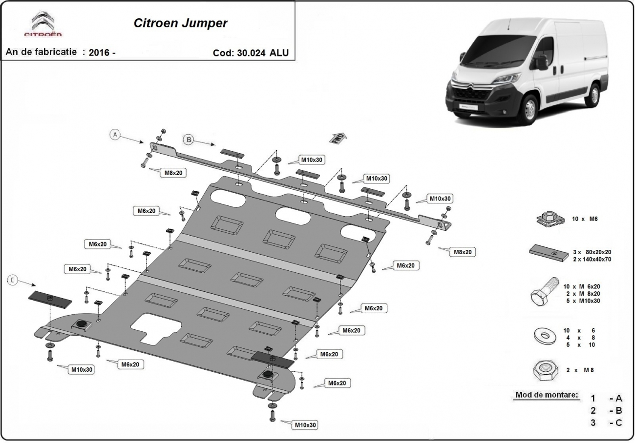 Bunnplate Aluminium Motor+ | Citroën Jumper (2016-2026) - 3