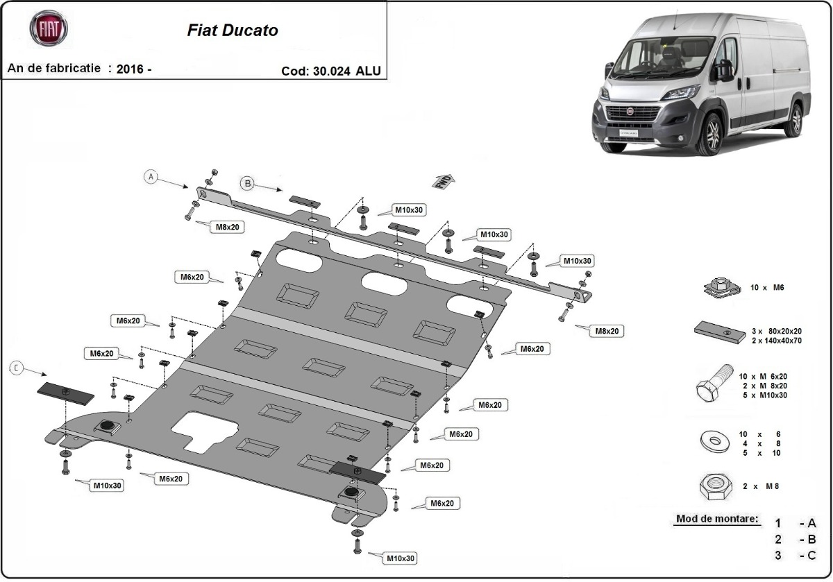 Aluminium-Unterfahrschutz Motor+ | Fiat Ducato (2016-2026) - 3