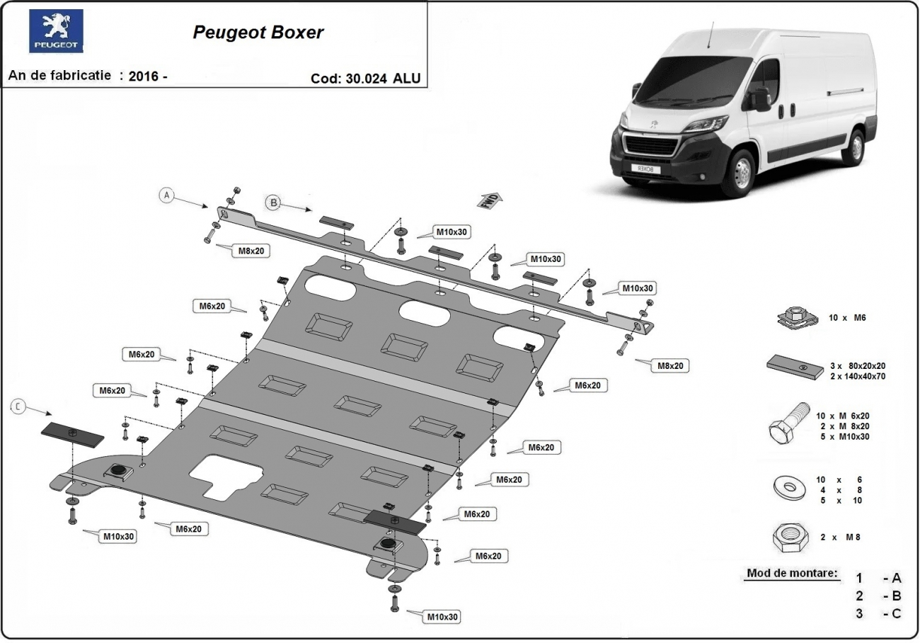 Bundplade Aluminium Motor+ | Peugeot Boxer (2016-2026) - 3