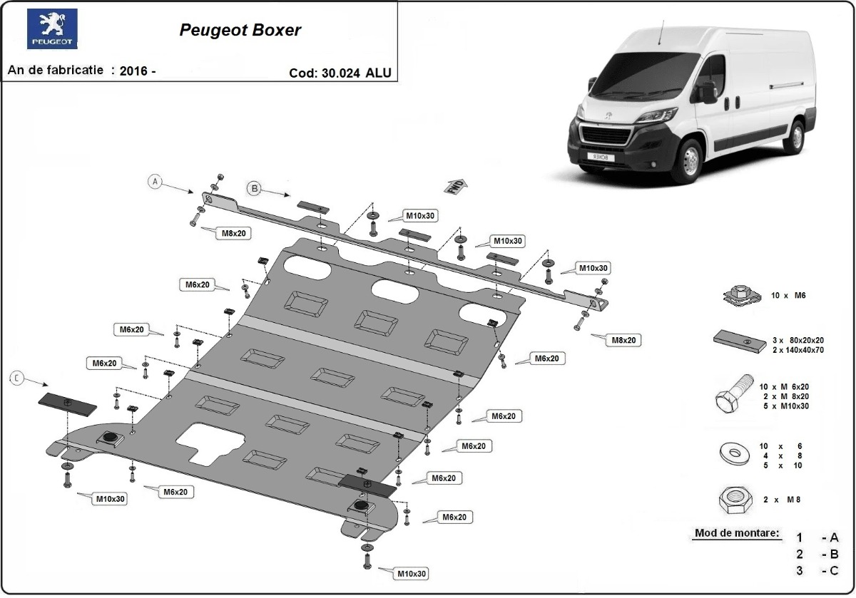 Protector inferior de aluminio Motor+ | Peugeot Boxer (2016-2026) - 3