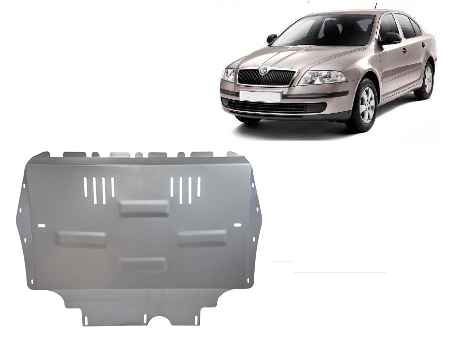 Proteção inferior em alumínio Motor+ | Skoda Octavia 2 (2004-2012) - 2