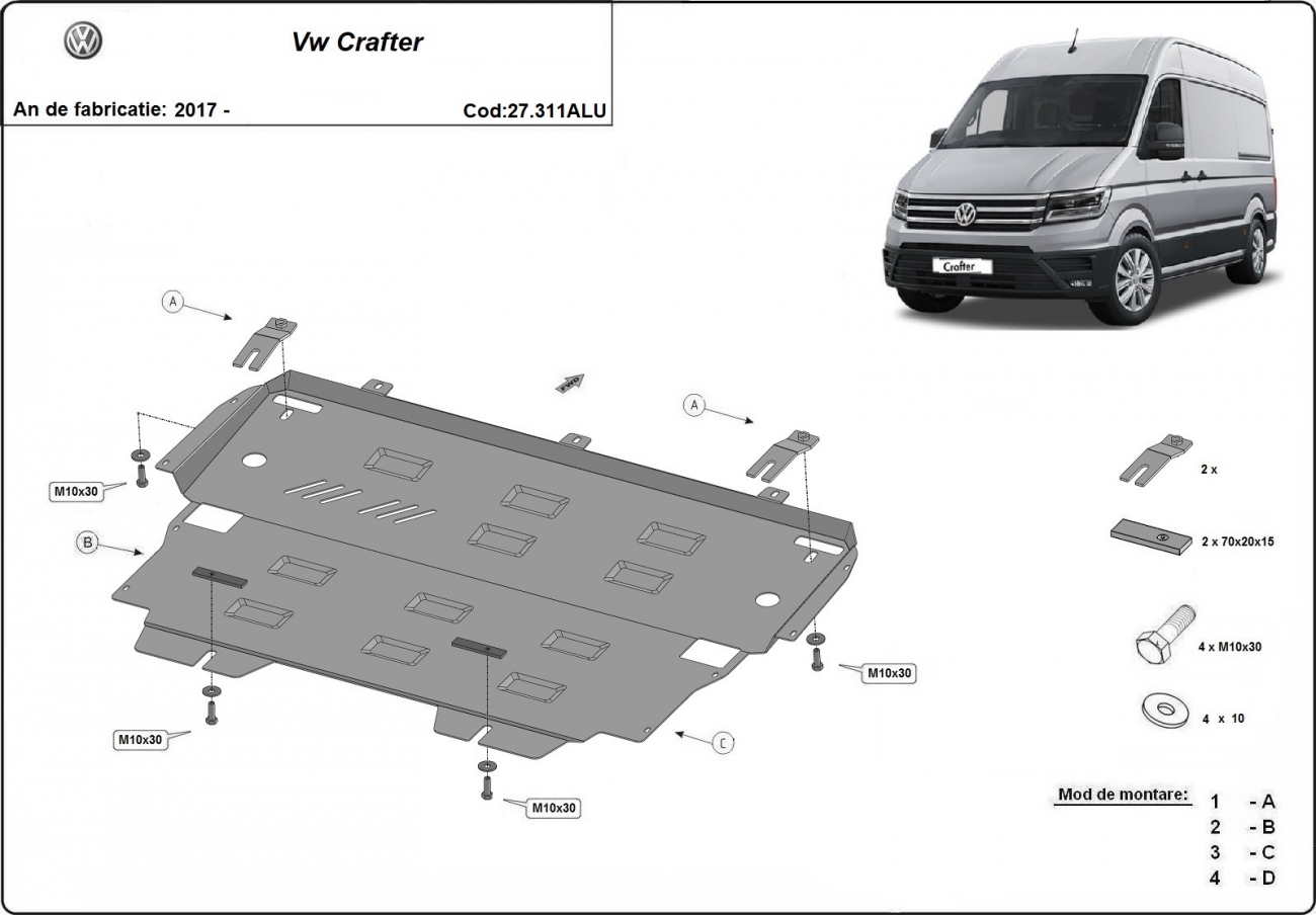 Bunnplate Aluminium Motor+ | VW Crafter (2017-2026) - 3
