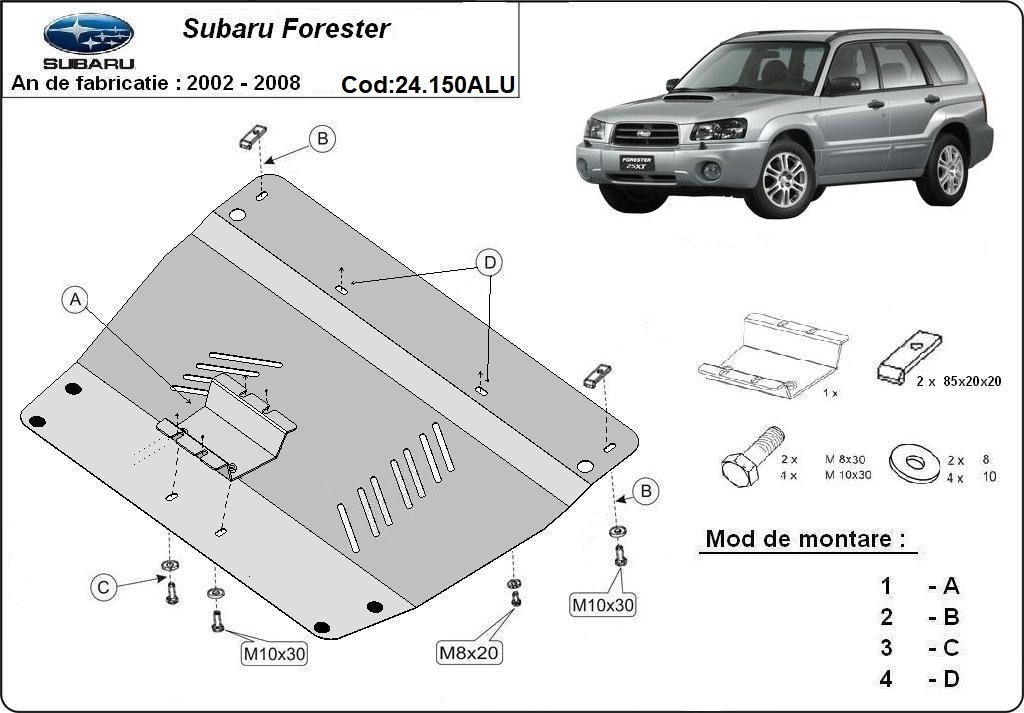 Aluminium beschermplaat motor | Subaru Forester 2 (2002-2008) - 3