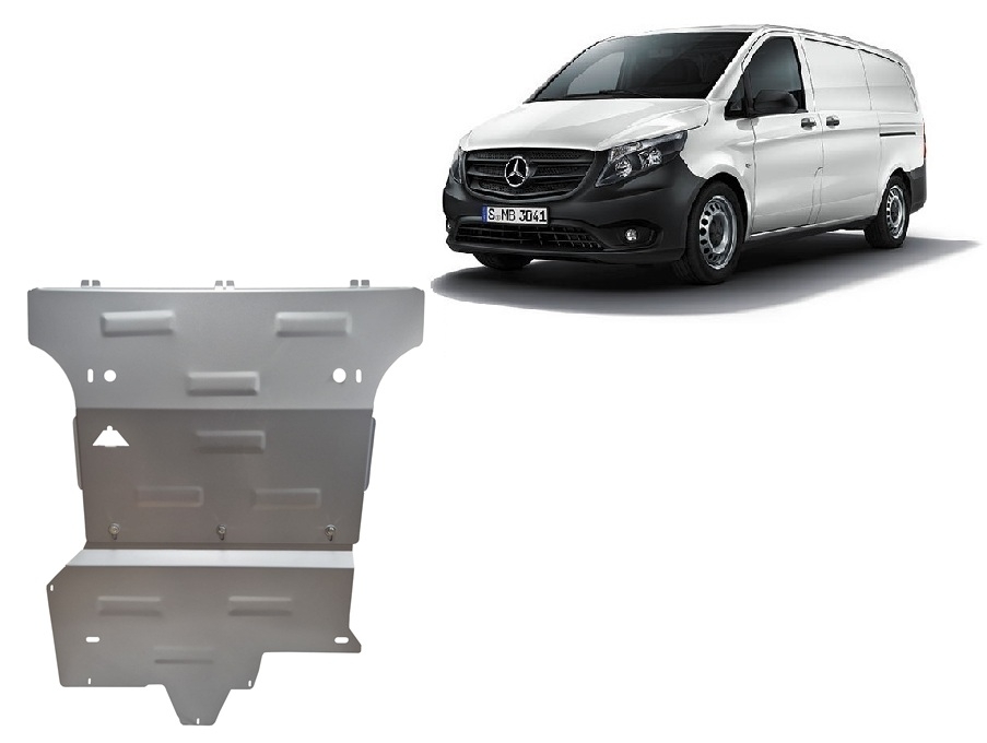 Hasplåt Aluminium Motor+ | Mercedes Viano W447 (2020-2026) - 2