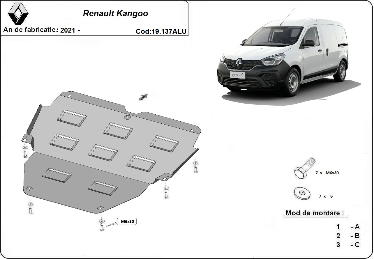 Skid plate Aluminium Engine+ | Renault Kangoo (2021-2026) - 3