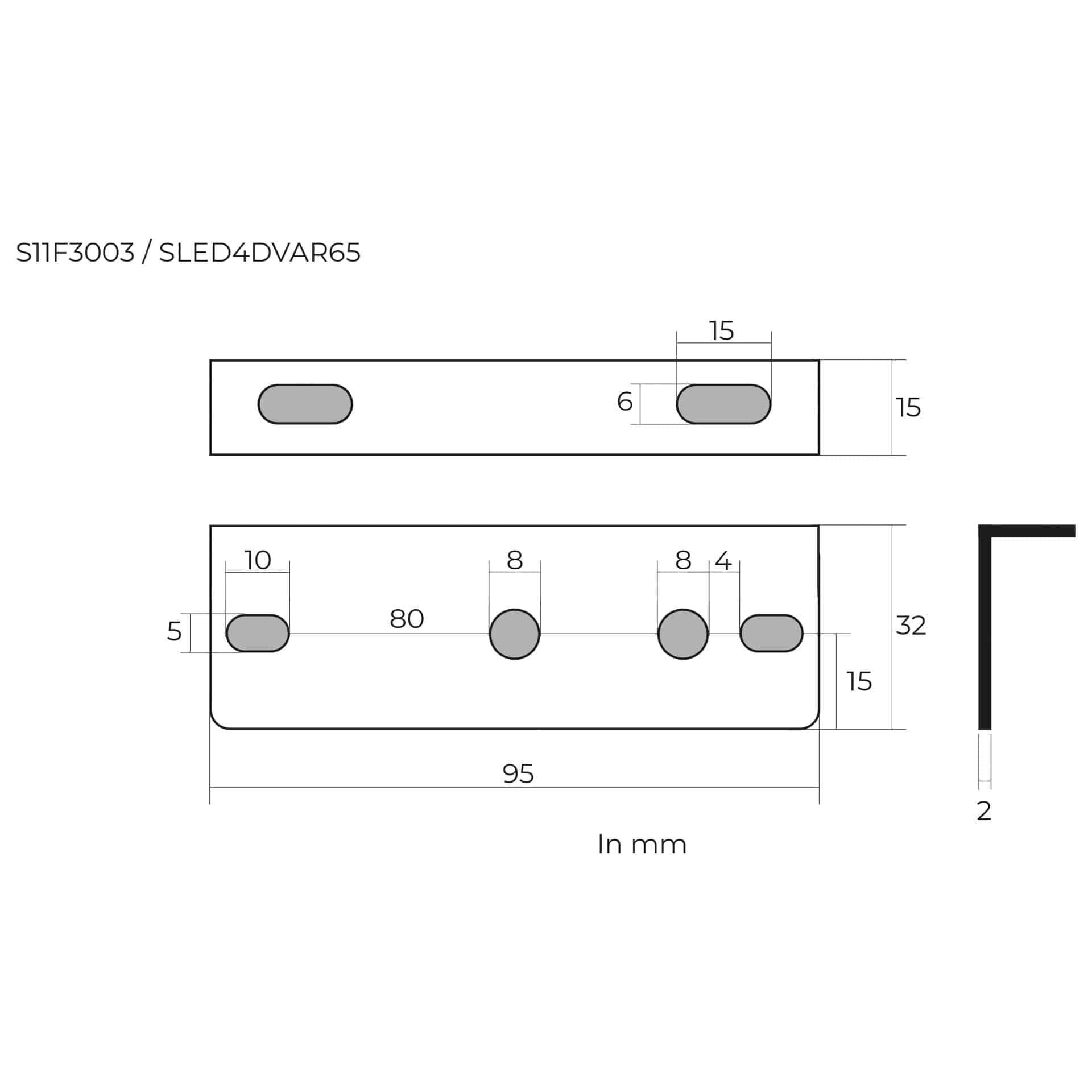 Mounting bracket for S11F3003 / SLED4DVAR65 / SSLED3DV - 2