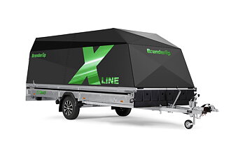 Brenderup Snöskotersläp X-line Svart Northern Light Inline 450L 1000 kg