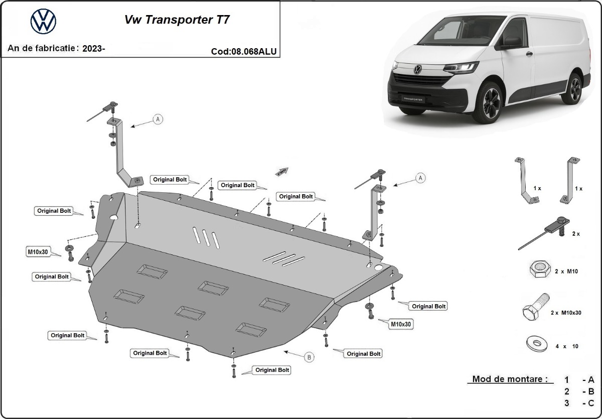 Skid plate Aluminium Engine+ | VW Transporter T7 Van (2023-2026) - 3
