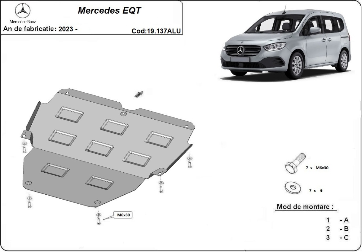 Aluminium-Unterfahrschutz Motor+ | Mercedes EQT (2023-2026) - 3