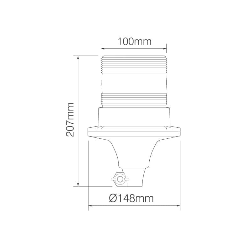 R65 LED blinkende varsellys 10 - 30v med PC Flexi-DIN brakett - 2