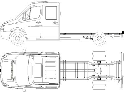 T-RACK VW Crafter 07-16  | Främre H1 Dubbelhytt - 2