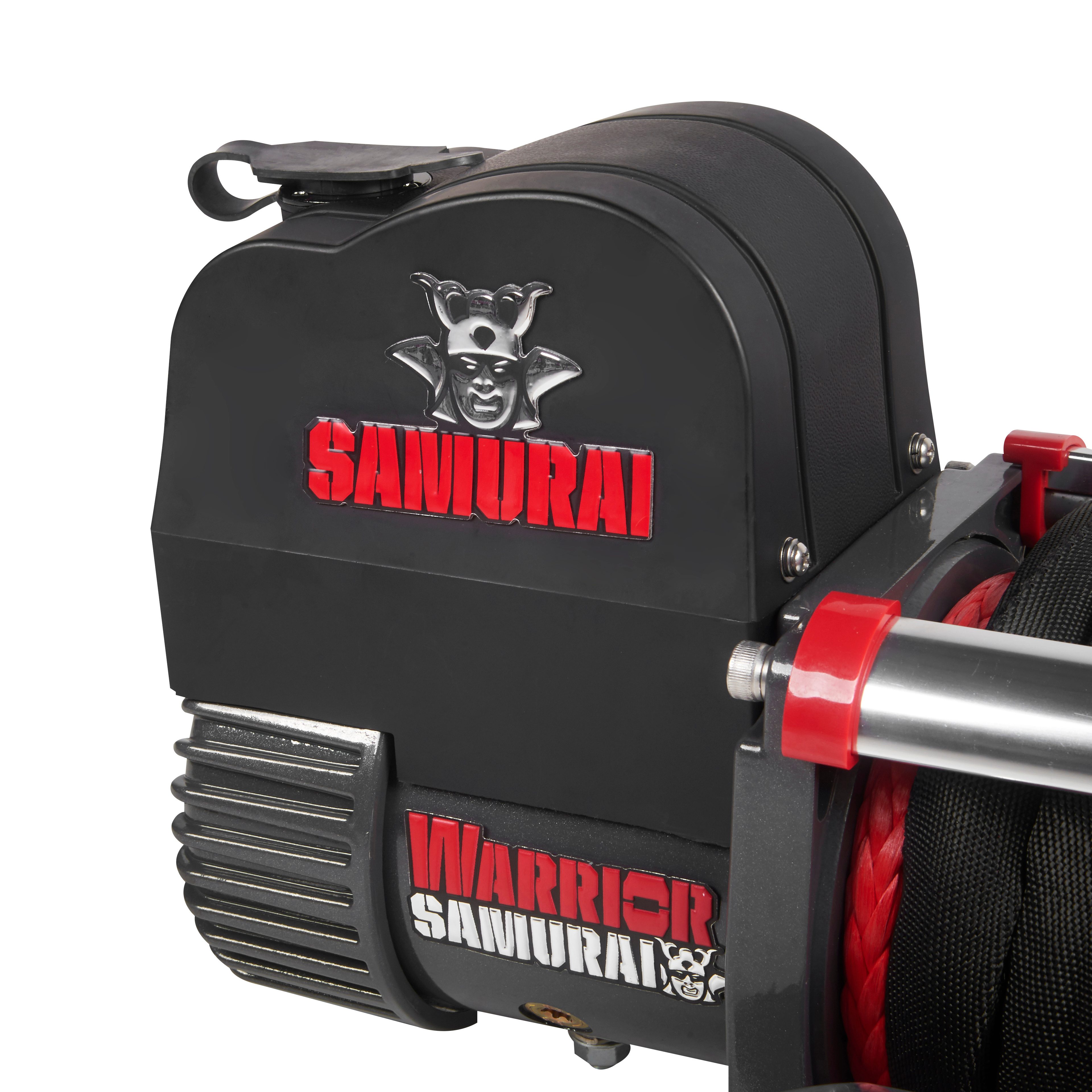 Warrior Winches Samurai 12000 vinssi, Armortek synteettiköysi, 12V - 7