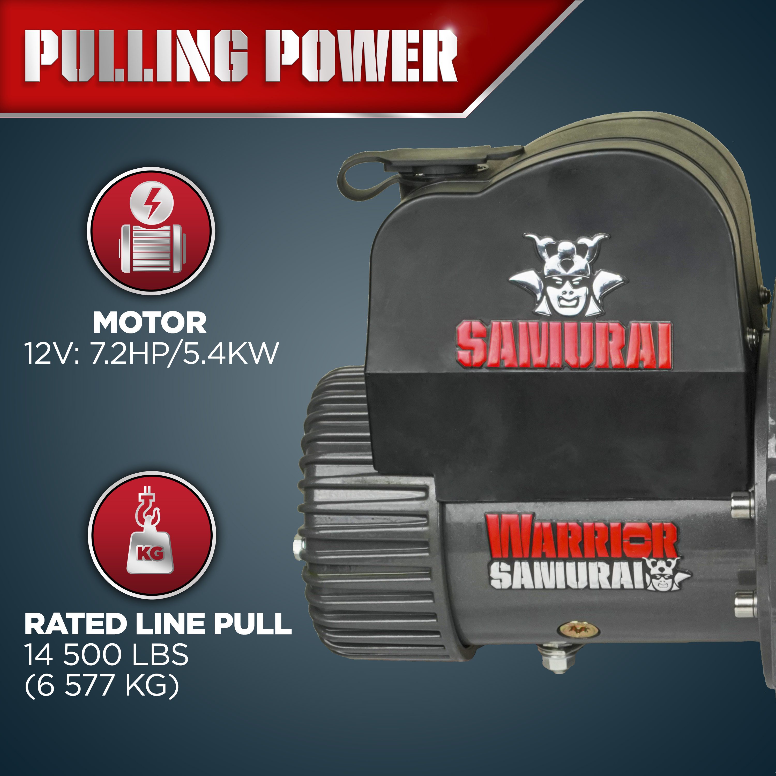 Vinsch Warrior Winches Samurai 14500 - Stålvajer 24V - 4