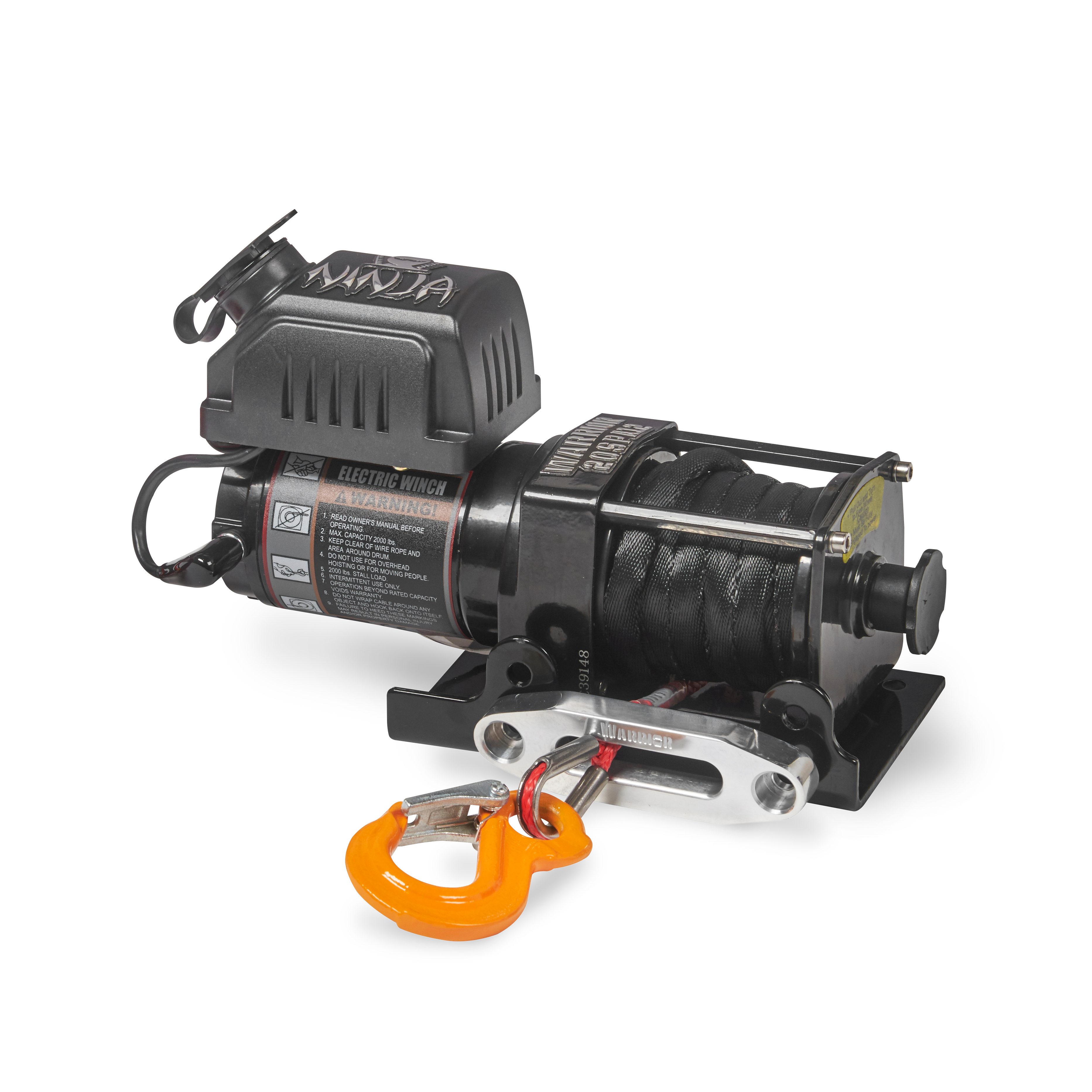 Warrior Winches Ninja 2000 Winch - Amortek Synthetic Rope 12V - 5