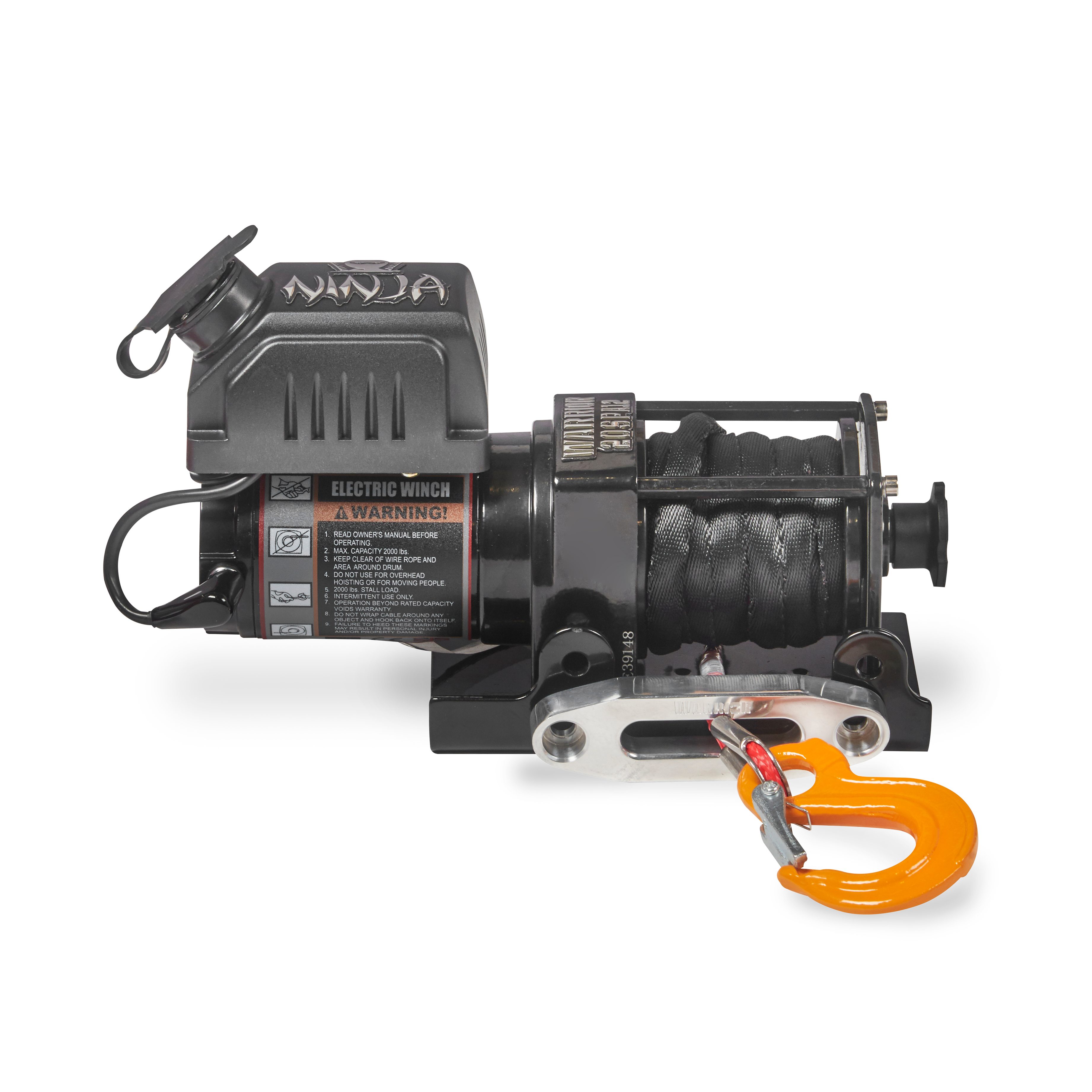 Warrior Winches Ninja 2000 Winch - Amortek Synthetic Rope 12V - 3