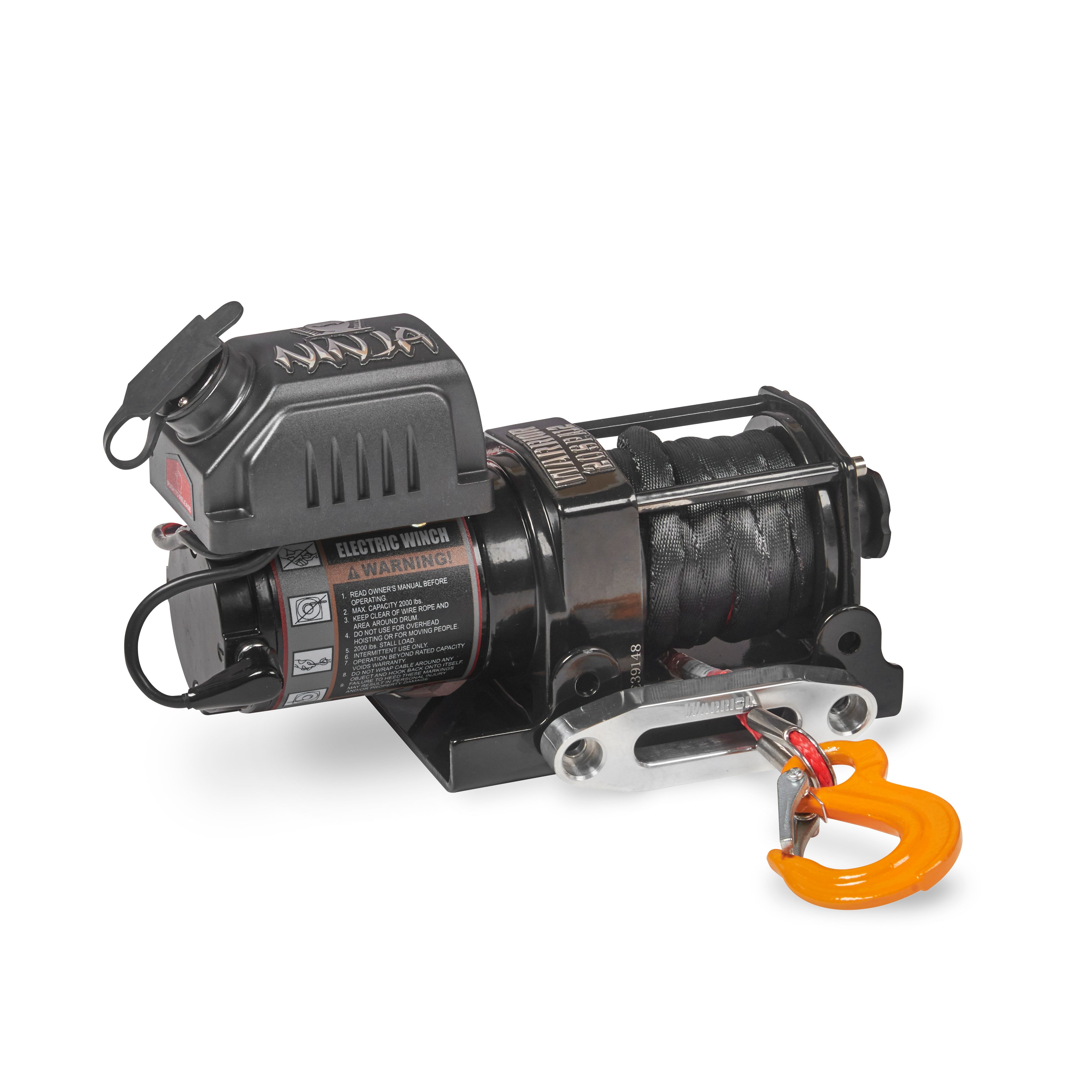 Warrior Winches Ninja 2000 Winch - Amortek Synthetic Rope 12V - 4