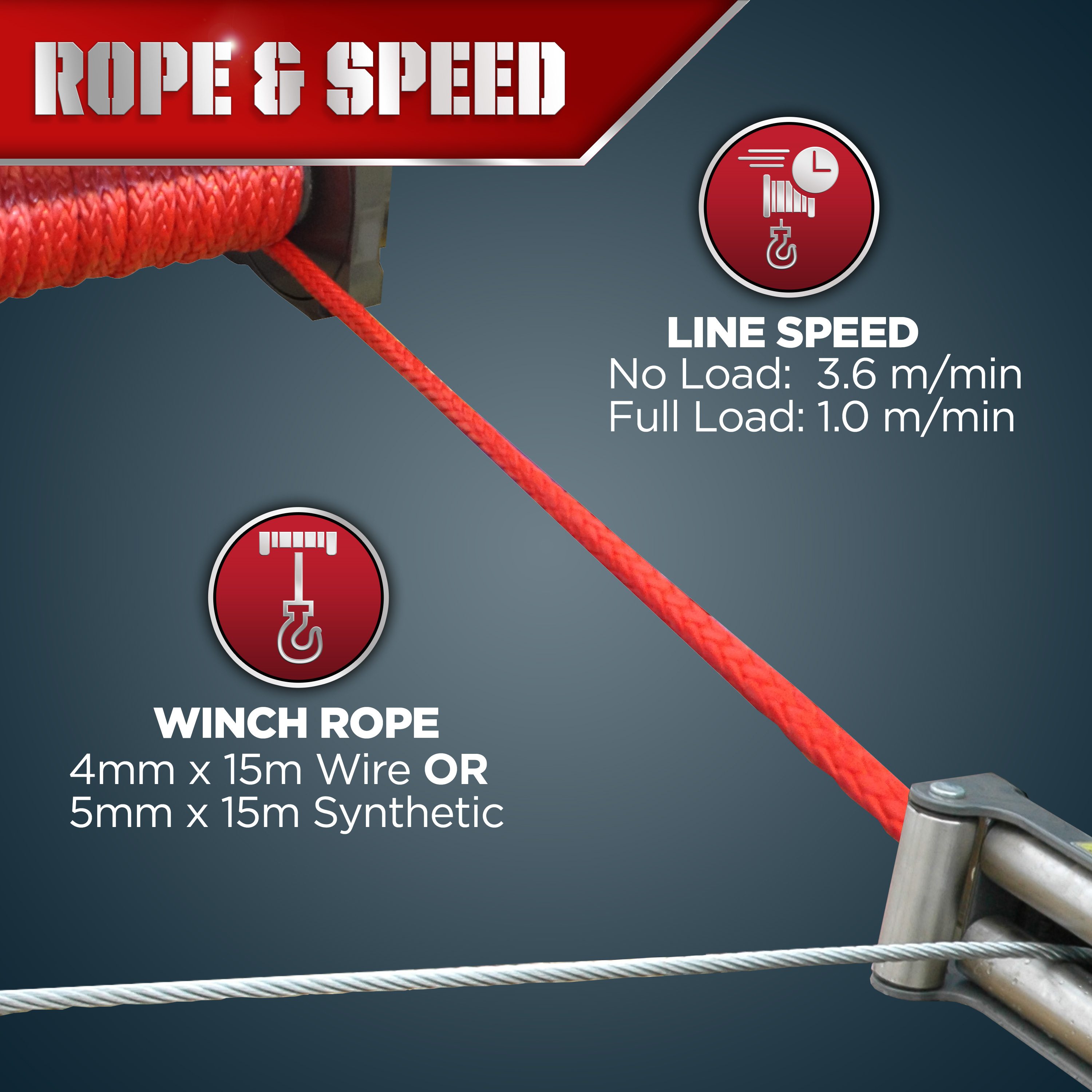 Vinsch Warrior Winches Ninja 2000 - Stålvajer 12V - 16